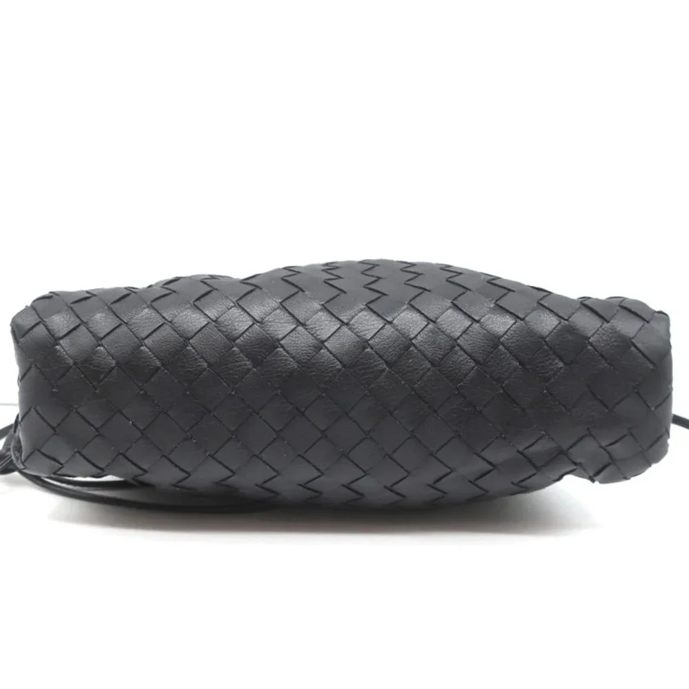 BOTTEGA VENETA MINI POUCH BLACK INTRECCIATO LEATHER CROSSBODY BAG - Picture 6 of 11